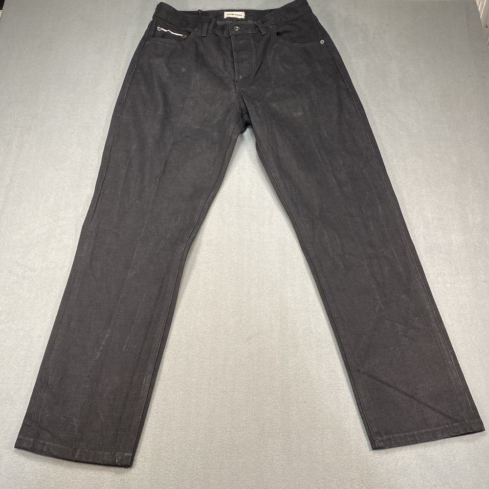 Taylor Stitch Men's 34x32 Black Democratic Jeans Button Fly Denim Selvedge